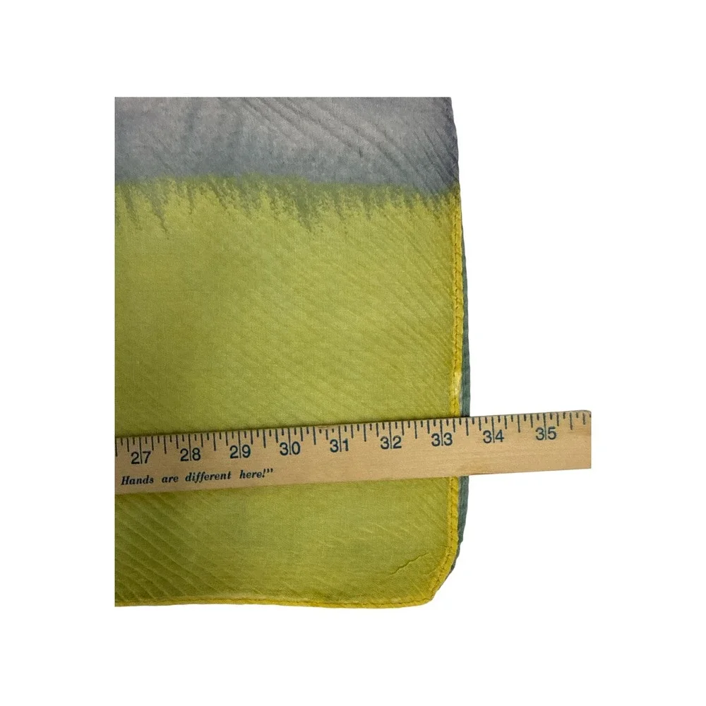 Sally McKeen Scarf Womens OS Yellow Blue Green Excellent Tie Dye Ikat Boho Wrap